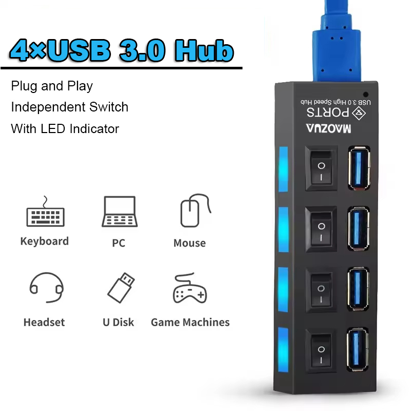 Multi Port Usb Hub - HUB USB 4 Port Kecepatan Tinggi