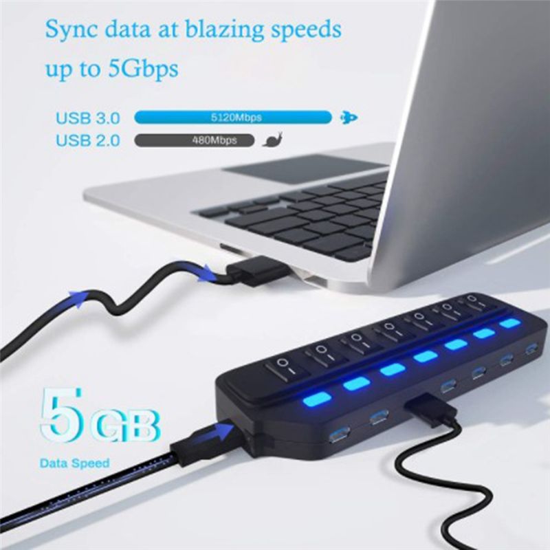Multi Port Usb Hub - A64I USB Hub 2.0 USB Splitter