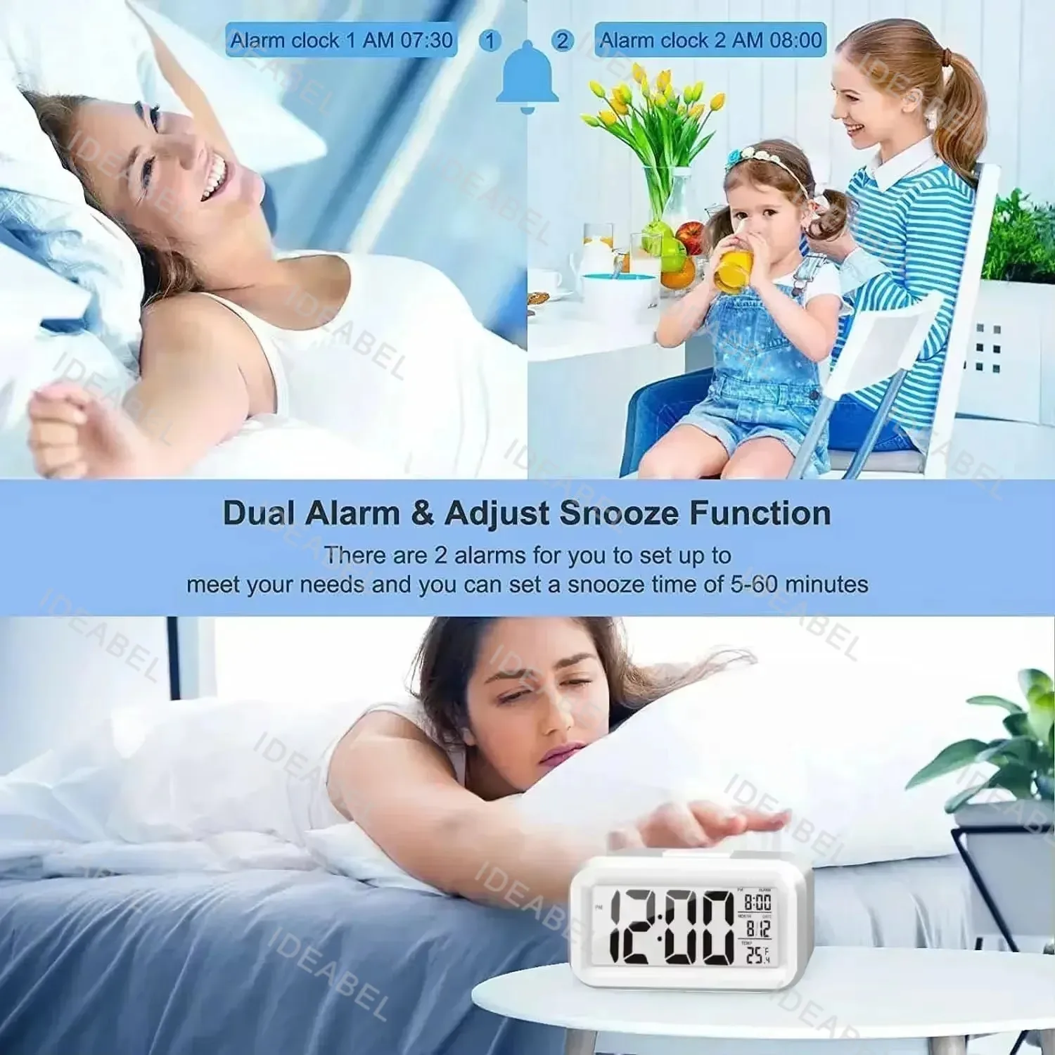 Jam Alarm Digital LED dengan L - Office Tech Gadgets ulasan dan harga