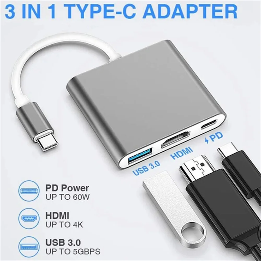 USB C HUB 3-in-1 Multiport Ada - Multi Port Usb Hub ulasan dan harga