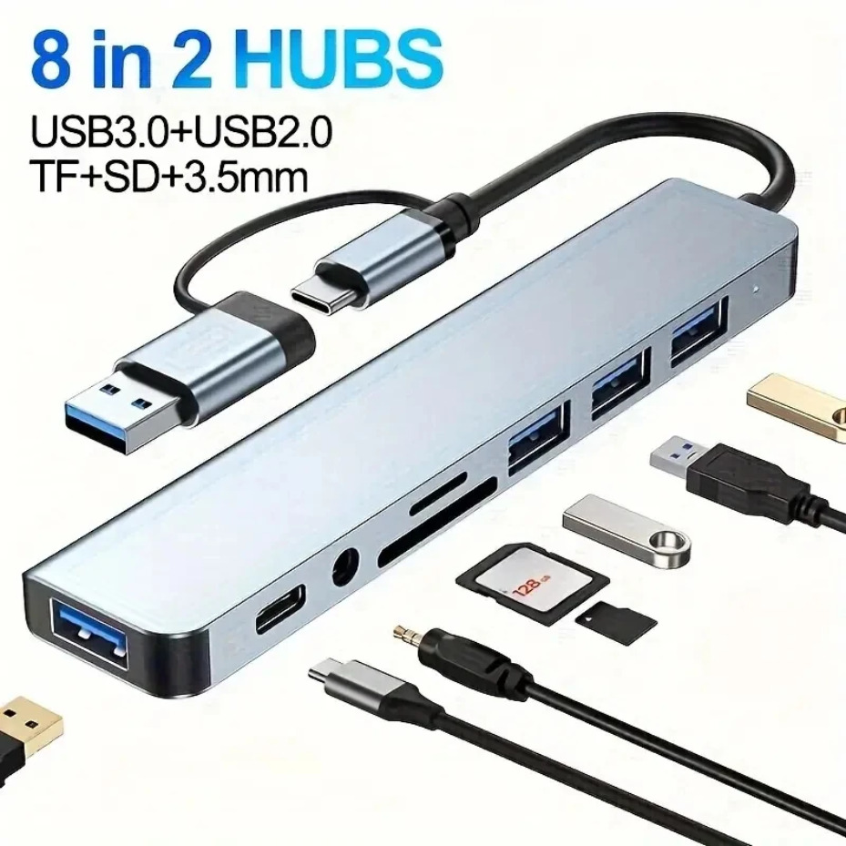 Stasiun Docking Tipe-C 8IN1/2  - Multi Port Usb Hub ulasan dan harga