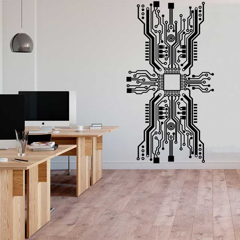 Stiker Dinding Chip Papan Sirk - The Office It Tech ulasan dan harga